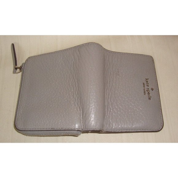 Kate Spade New York Gray Leather Small Zip Around Wallet, Card Holder - Picture 5 of 6